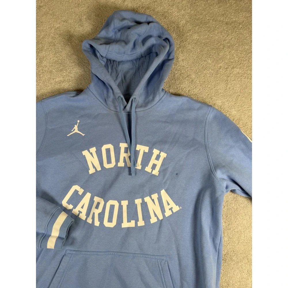 Nike Jordan North Carolina Tar Heels Hoodie Mens L Blue Authentic Jumpman NCAA *